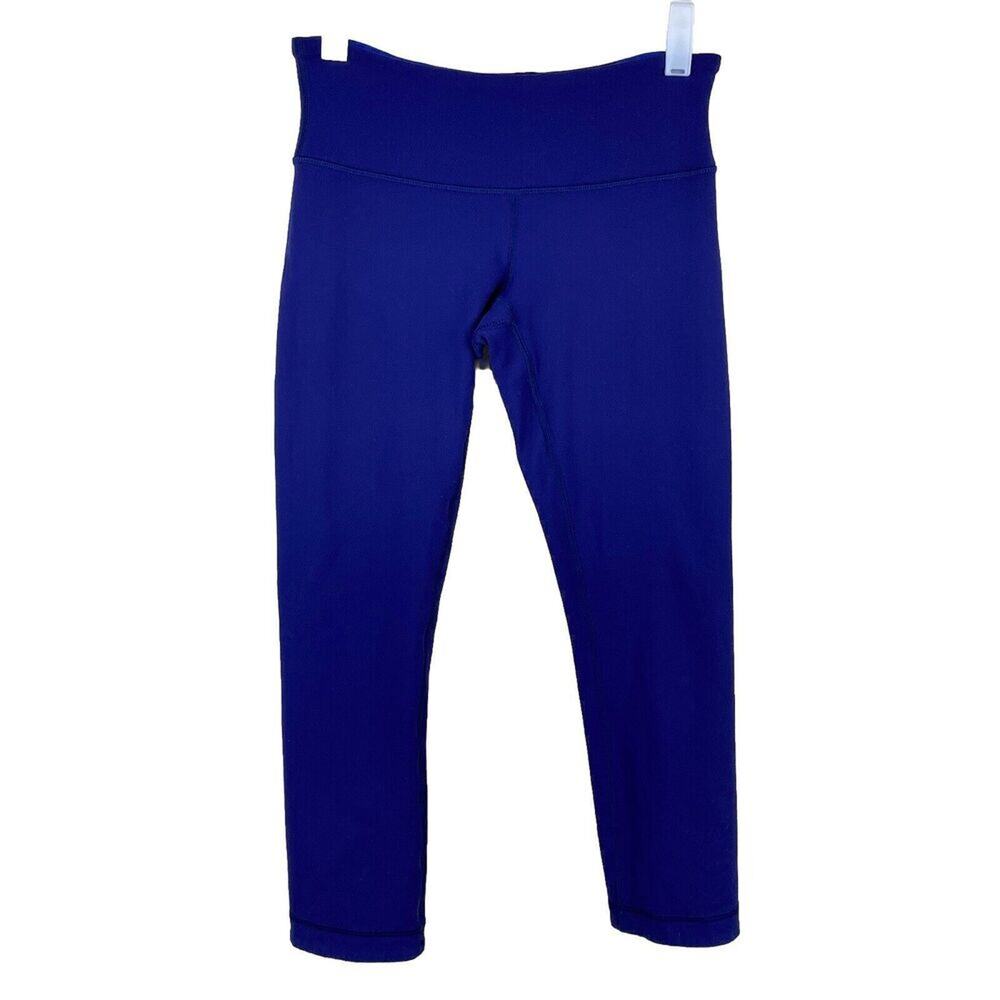 Lululemon Reversible Wunder Under Crop III Leggings Emperor Blue Sapphire Size 4